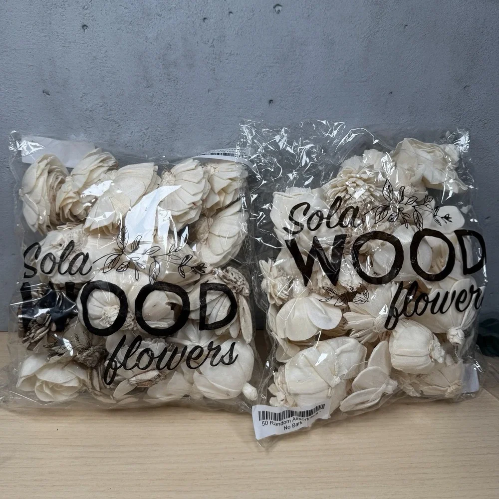 Sola Wood Flowers Assortment Pack Mix No Bark Flocked Dorothy Eucalyptus Broom